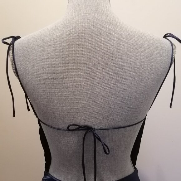 Midnight Blue Open-Back Satin Party/Occasion Dress by Zaful, BNWT - Picture 4 of 12